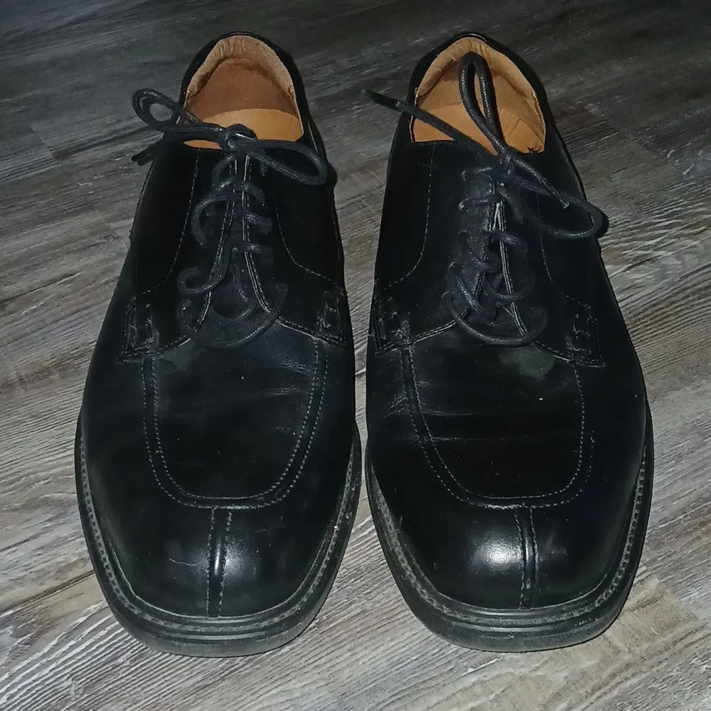 Florsheim leather Comfortech Dot Matrix system black dress oxford shoes Sz 13